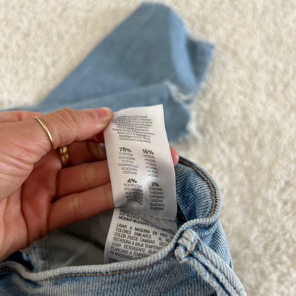 Mother Jeans Womens 25 Blue The Mid Rise Dazzler Ankle Fray Slim Stretch Raw Hem - Picture 7 of 10